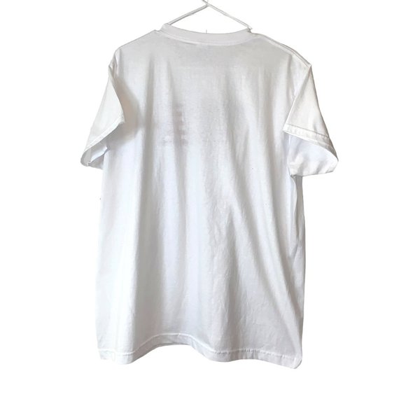 USA Made in America 2018 T Shirt Unisex Adult 2X White Sparkling USA Symbol New - Picture 2 of 5